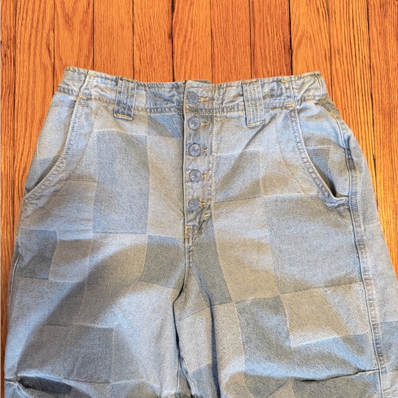 Free People Light Blue Patchwork Denim Jogger - Picture 4 of 5